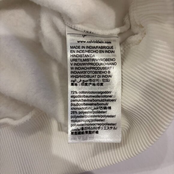 Calvin Klein White Athleisure Unisex Sweatshirt Crewneck Soft Pullover Medium - Picture 5 of 5